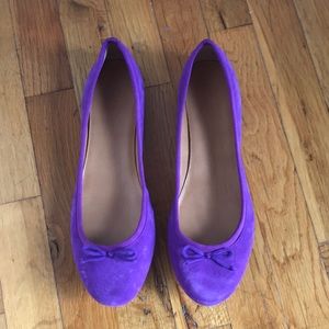 J.Crew Purple Suede Ballet Flats